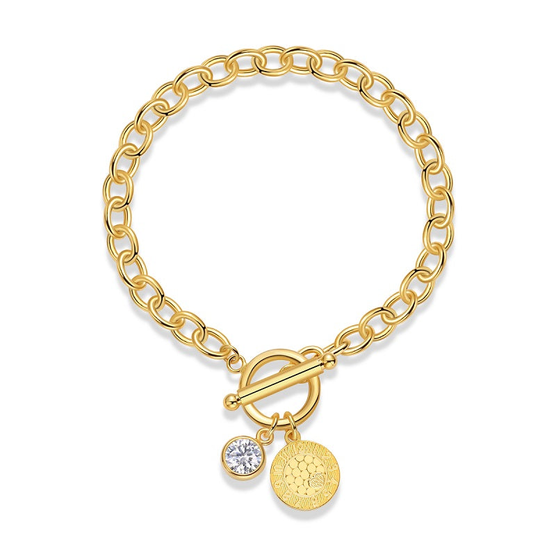 Frozen Time Moissanite Bracelet Gold