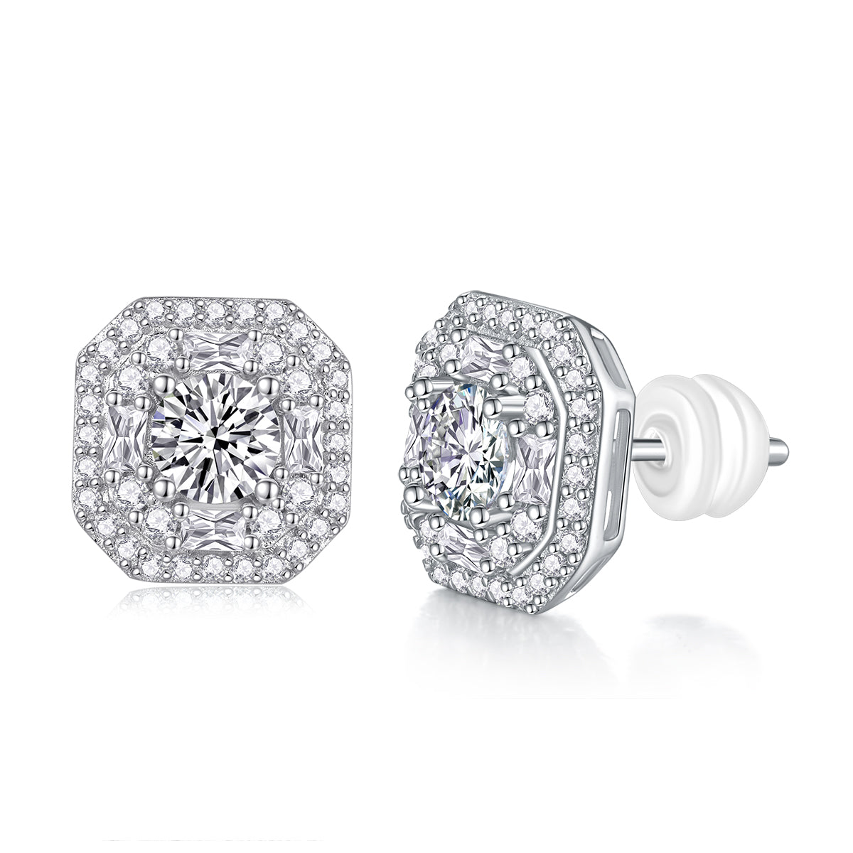 Wezen Moissanite Stud Earrings 0.5ct Silver