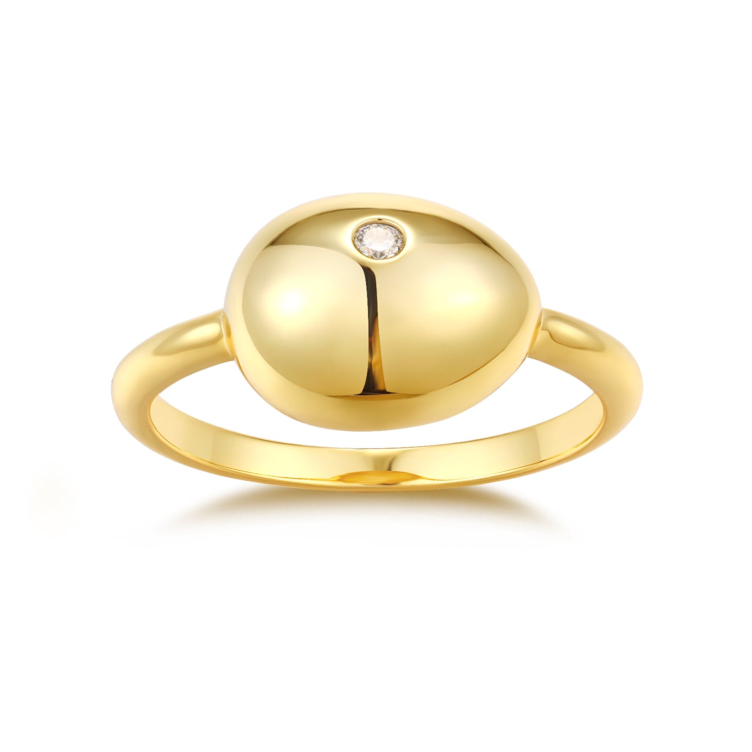 Golden Moissanite Ring - Gold-Plated Silver