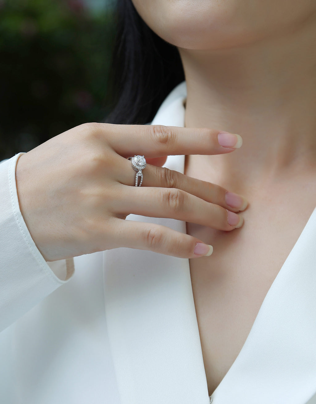Moissanite Ring 1ct S925 Silver Platinum