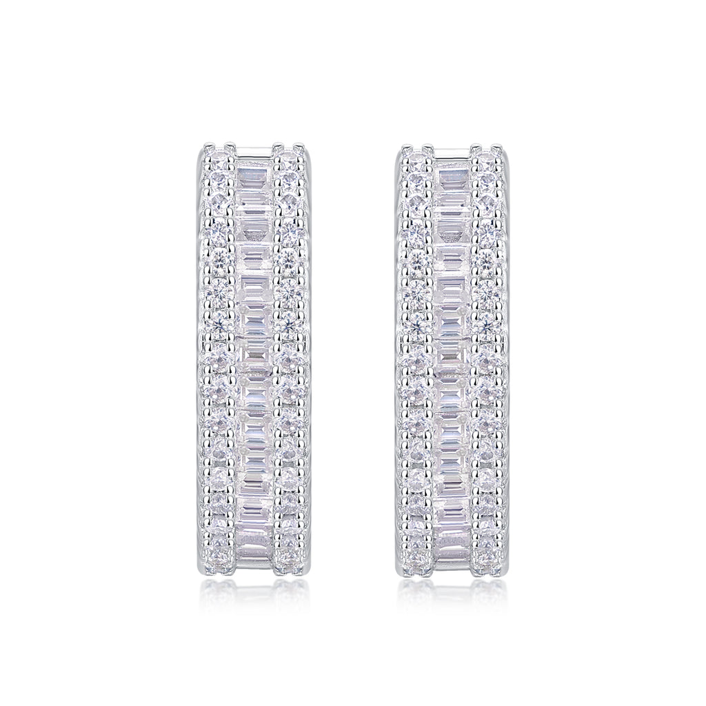 Moissanite Stud Earrings - Silver Plated