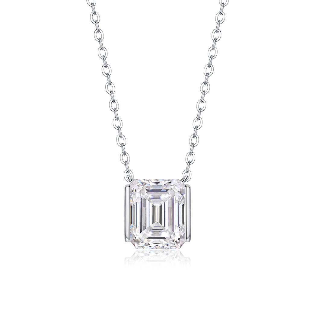 Moissanite Octagonal Necklace - Silver 40cm