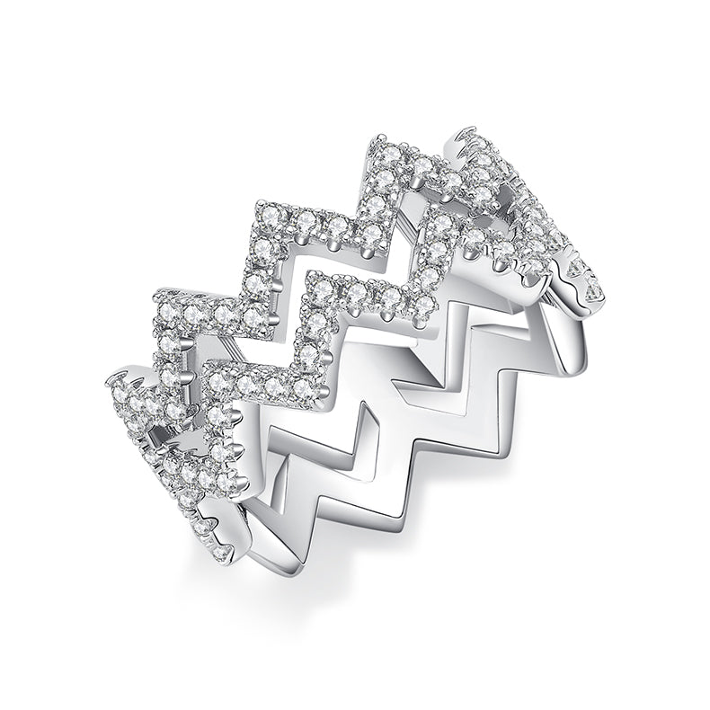 Axial Tilt Moissanite Ring S925 Silver