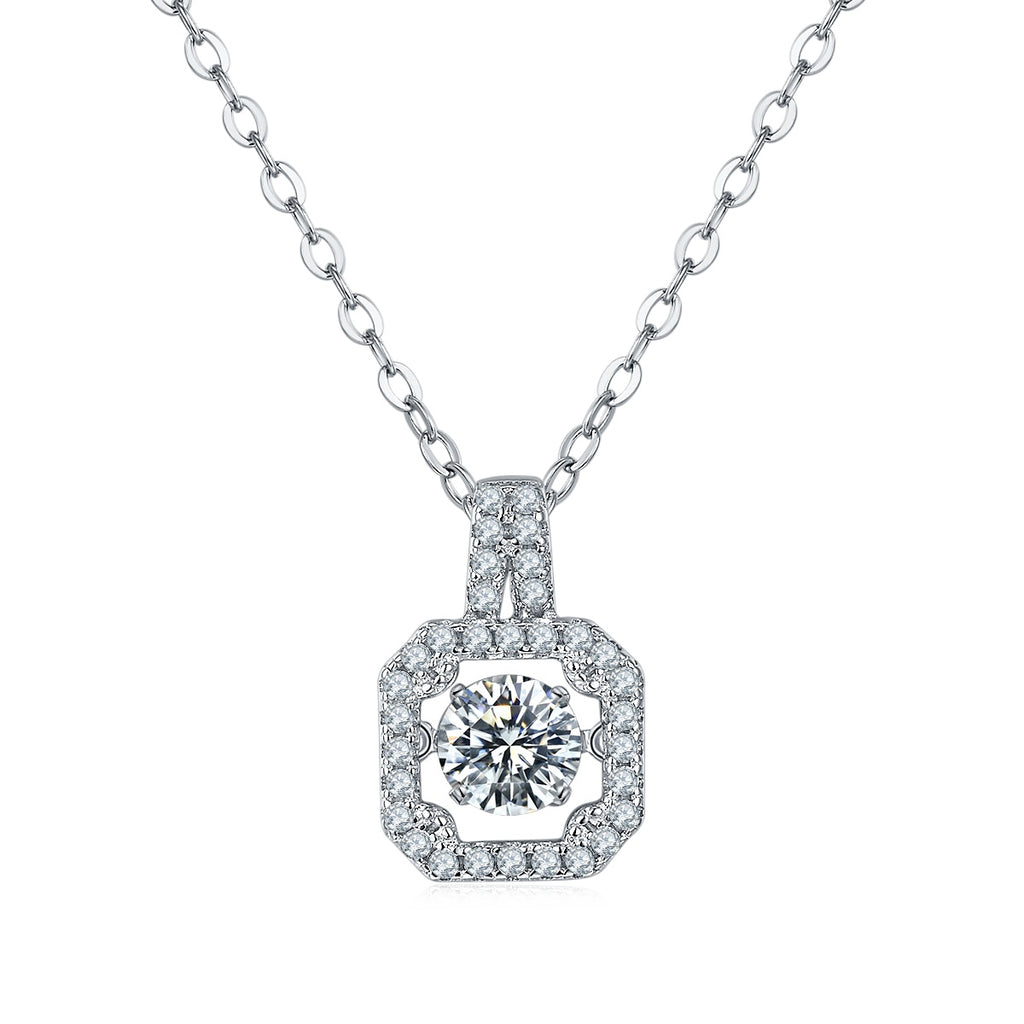 Metallic Muse Moissanite Necklace 0.5ct Silver