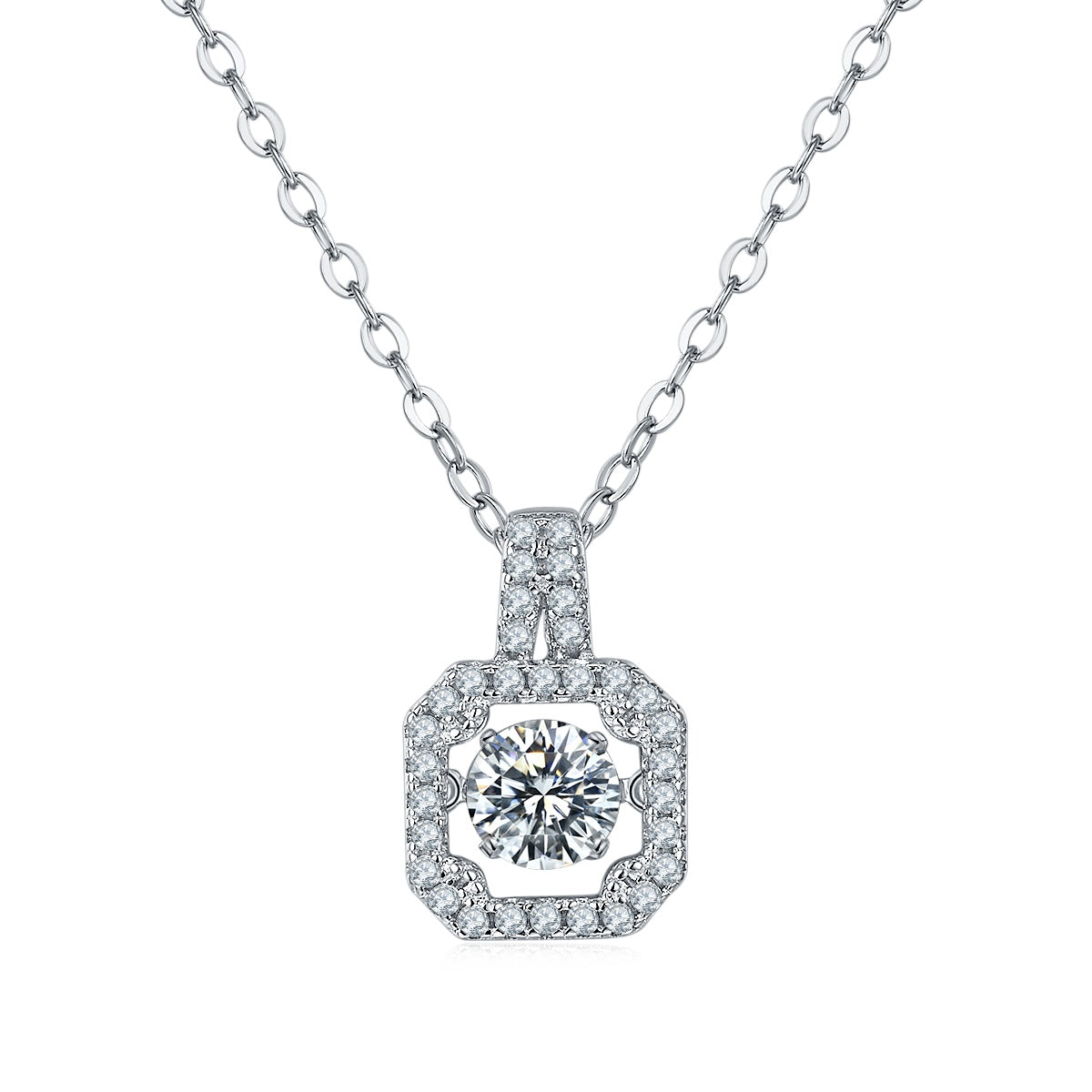 Metallic Muse Moissanite Necklace 0.5ct Silver