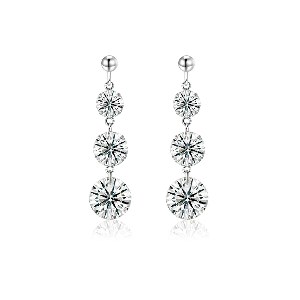 Moissanite Earrings 2ct Platinum Silver