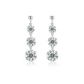 Moissanite Earrings 2ct Platinum Silver
