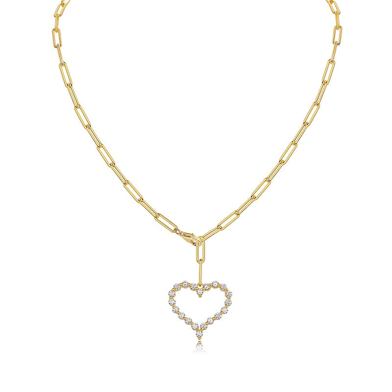 The Heart's Moissanite Necklace - Gold Plated
