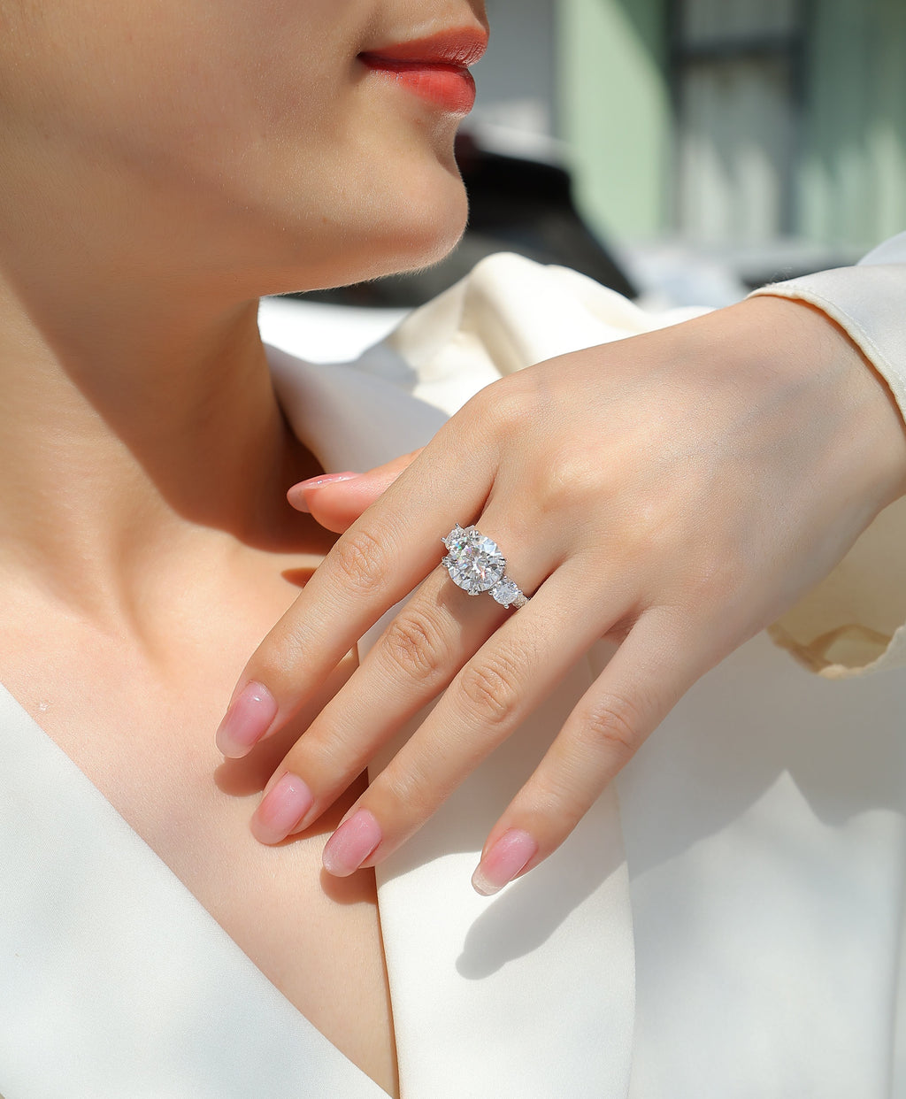 Vega Pulse Ring 5ct Moissanite Silver