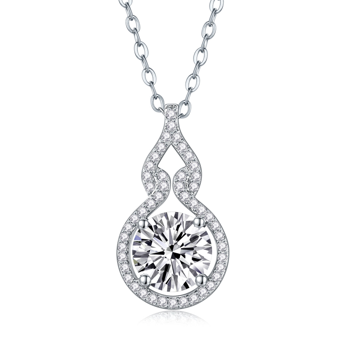 Future & Past Moissanite Necklace 2ct Platinum