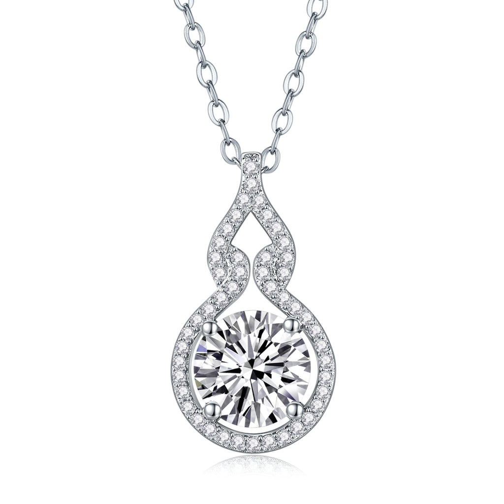Future & Past Moissanite Necklace 2ct Platinum