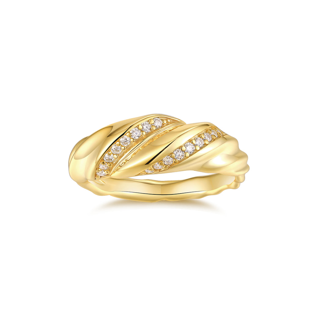 Galactic Halo Moissanite Ring Gold
