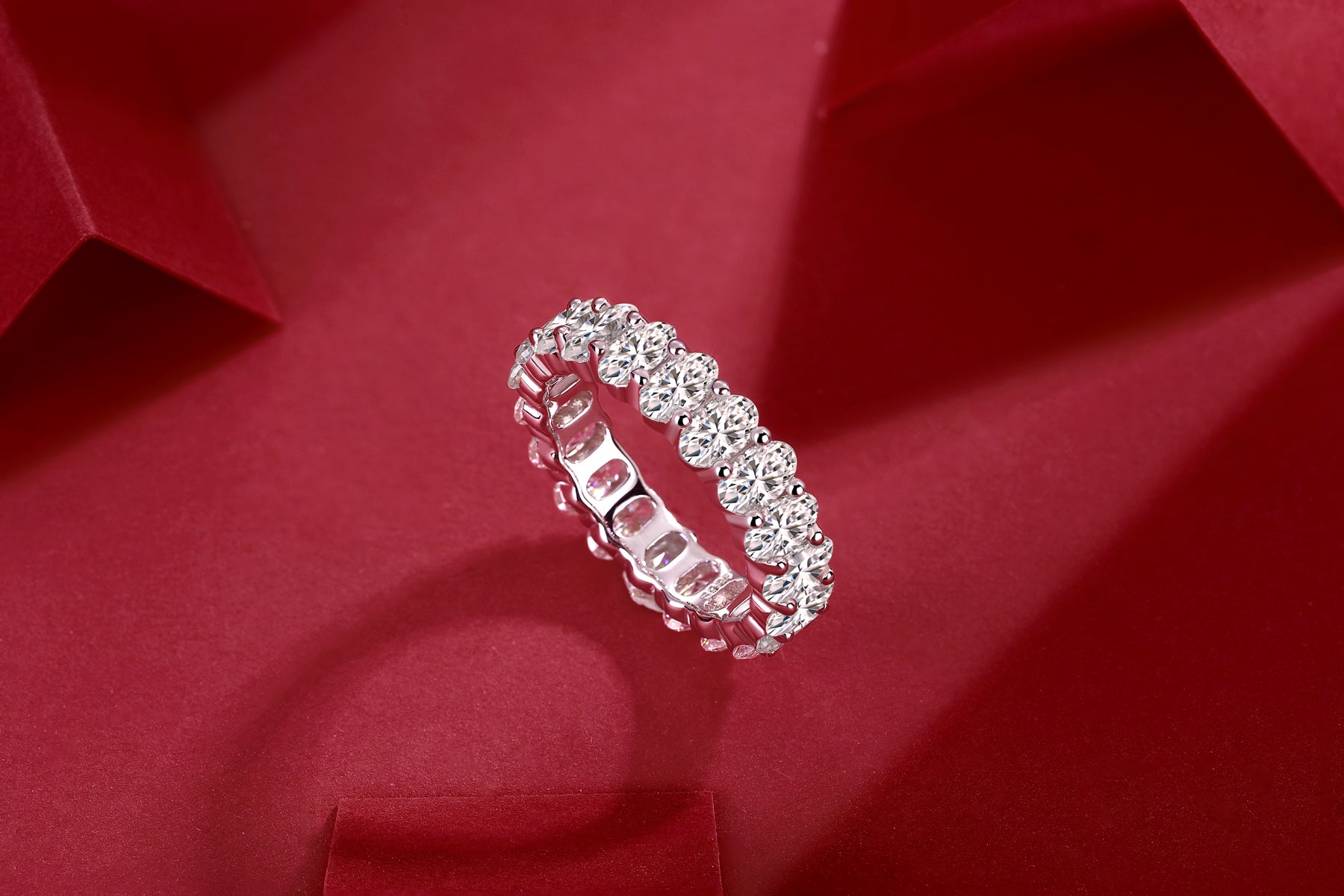 Equinox Line Ring Moissanite 3x5 S925 Silver