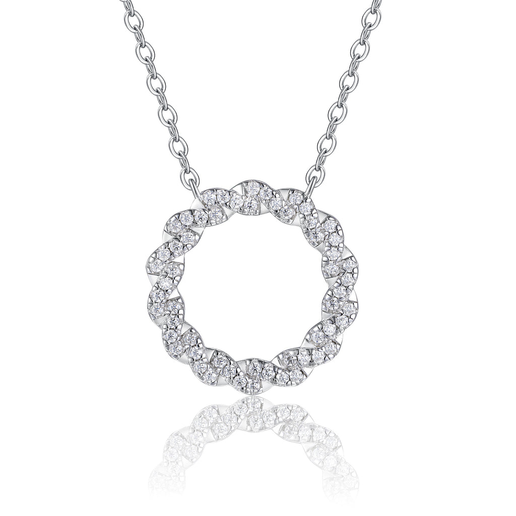 Crystal Halo Moissanite Necklace - S925 Silver