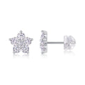 Paris Flower Stud Earrings Moissanite S925 Silver
