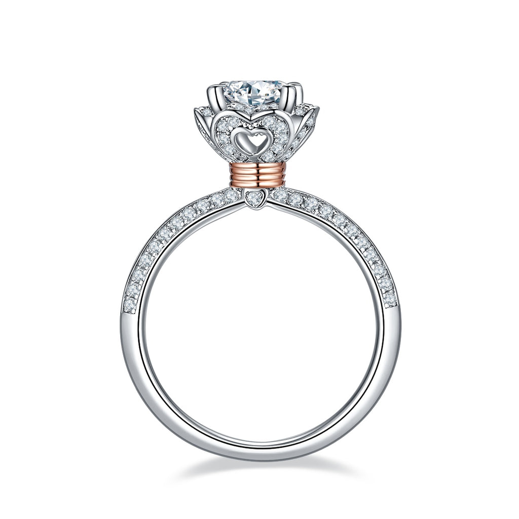 Shadow Notes Ring - Moissanite 1 Carat Silver