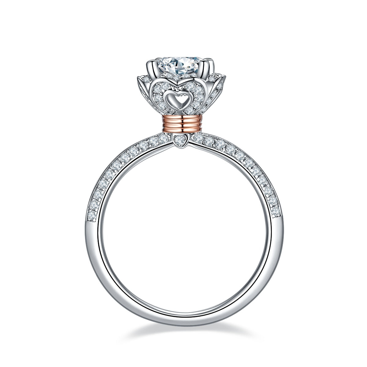 Shadow Notes Ring - Moissanite 1 Carat Silver