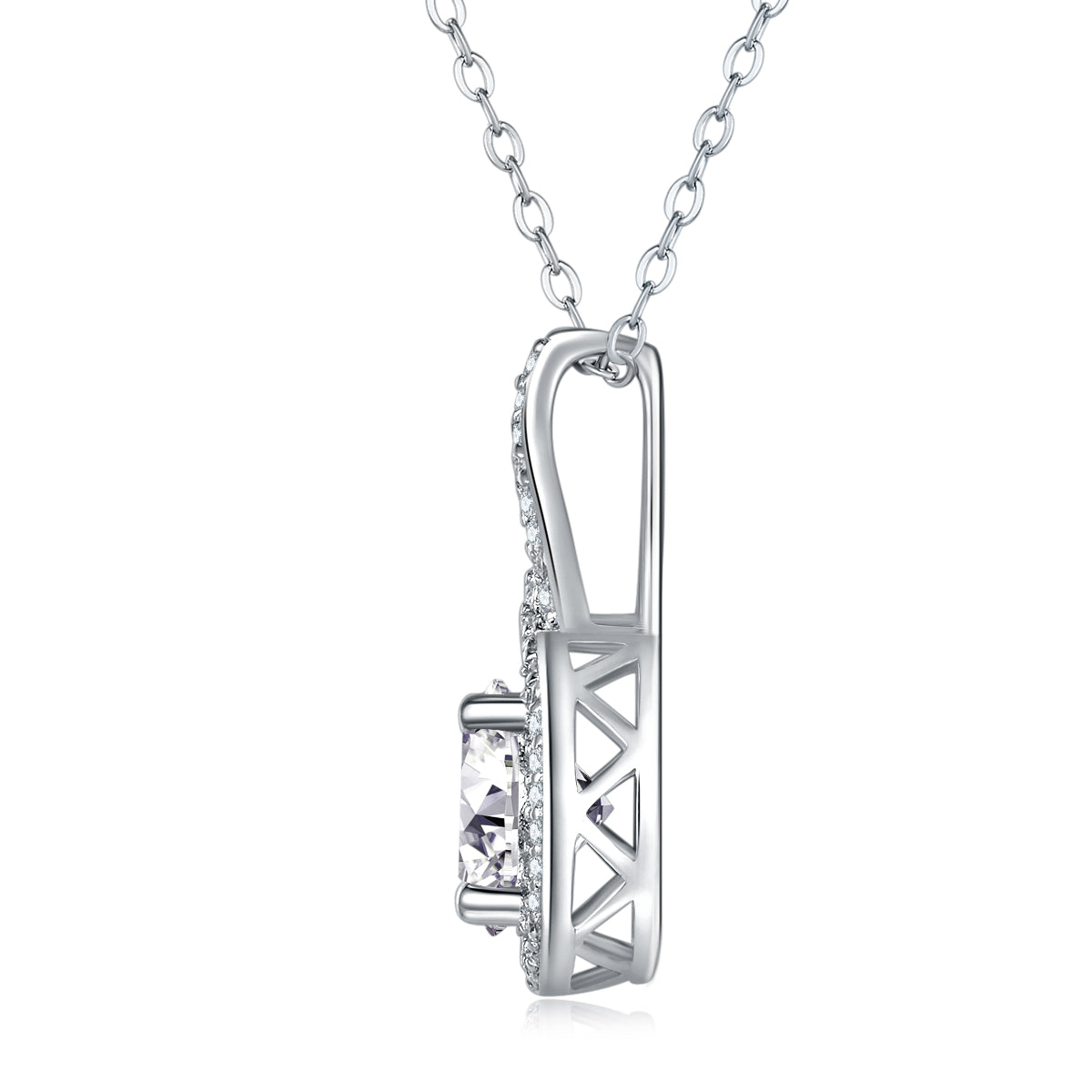Future & Past Moissanite Necklace 2ct Platinum
