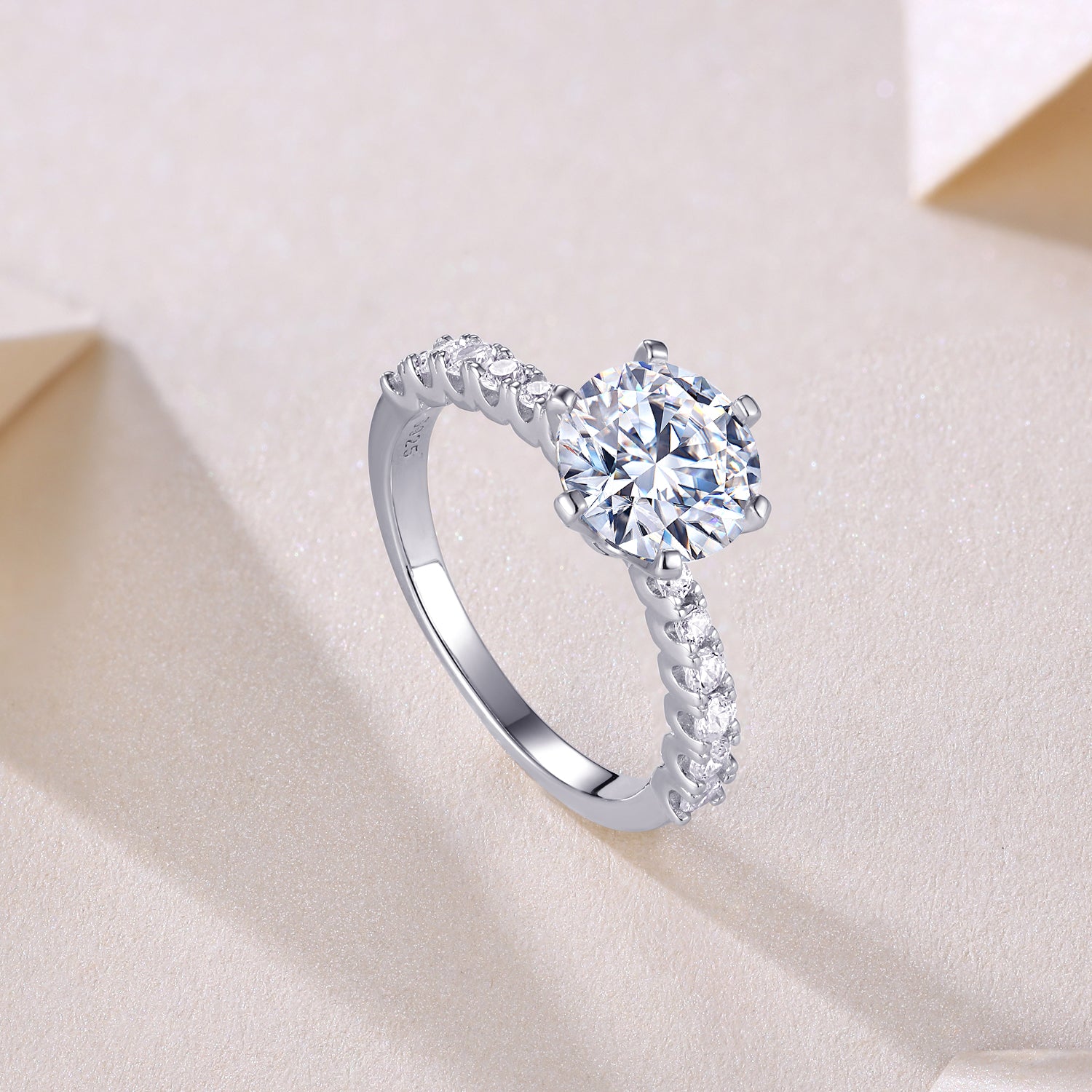 Moon Tear Ring - Moissanite 2CT Silver