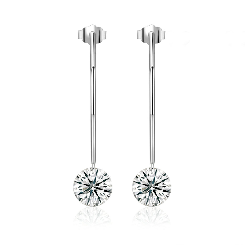 Hidden Grace 2ct Moissanite Earrings - Silver