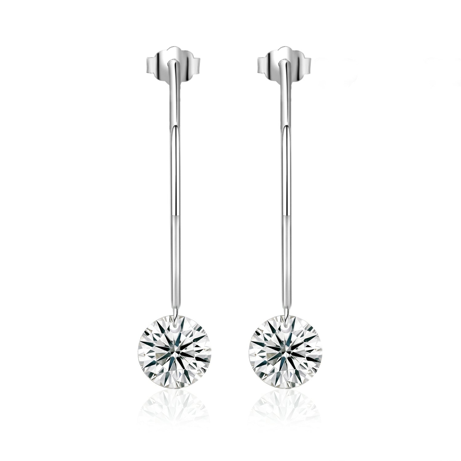 Hidden Grace 2ct Moissanite Earrings - Silver