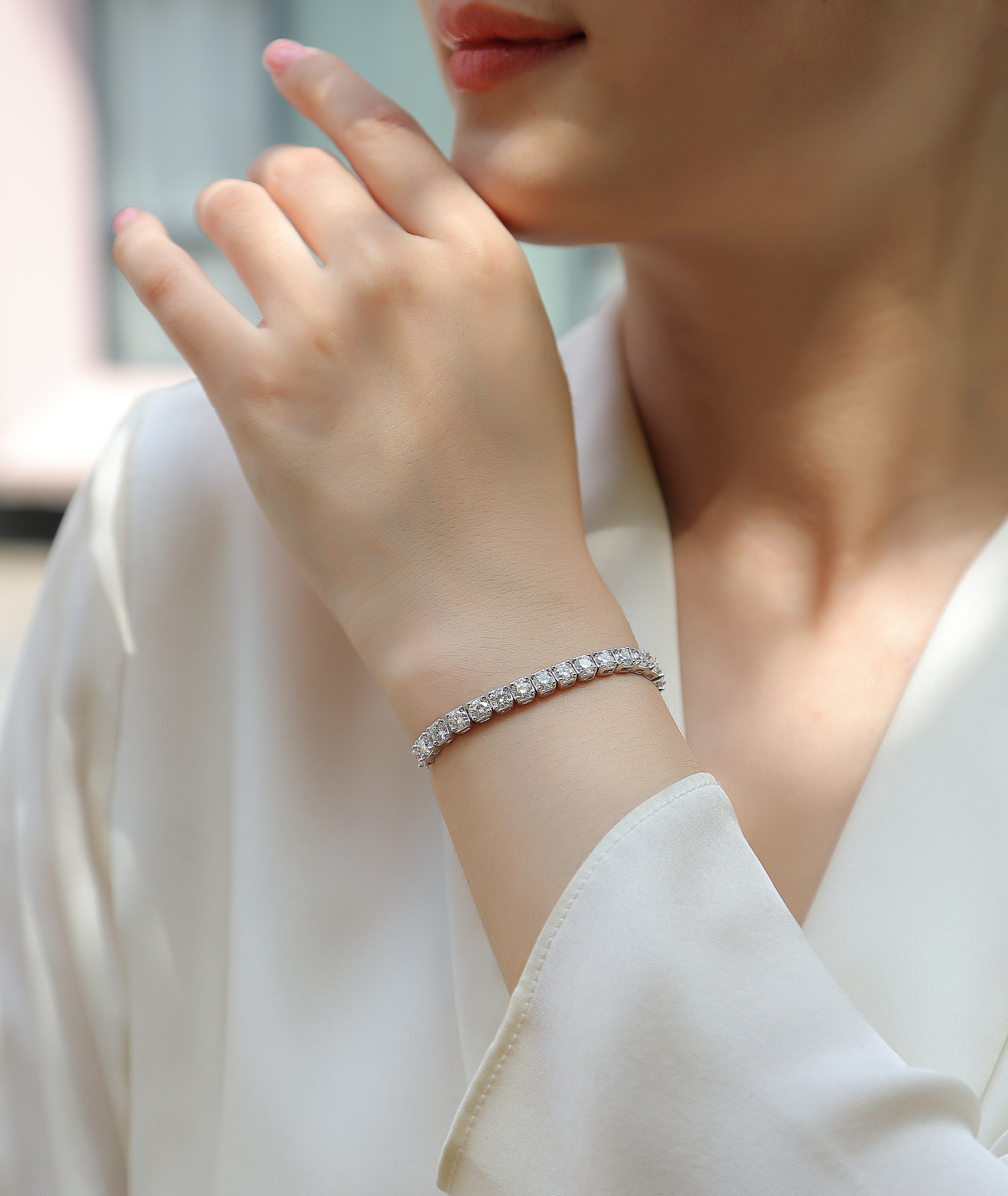 Moonlit River Bracelet Moissanite S925 Silver