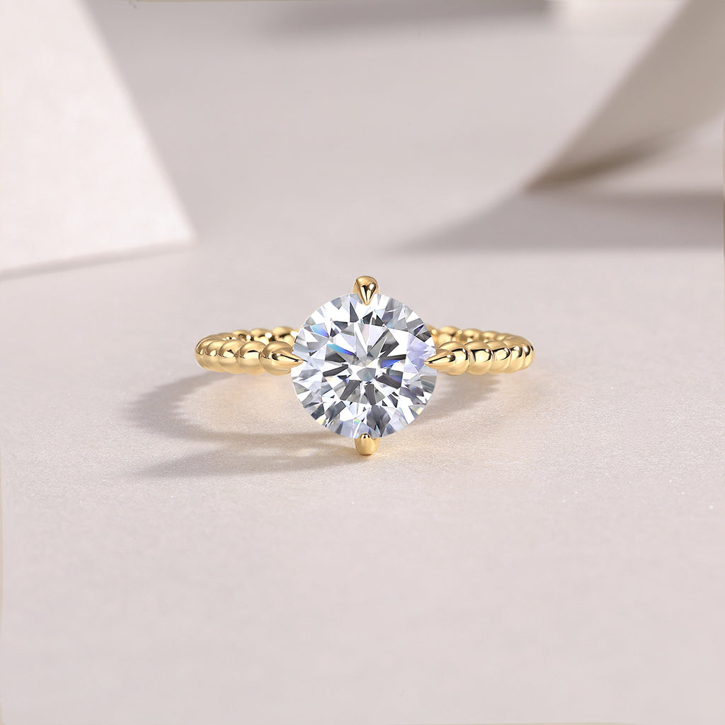 Orbital Path Moissanite Ring 3ct Gold