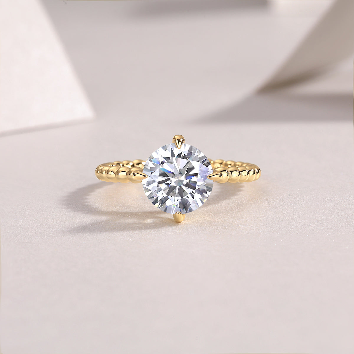 Orbital Path Moissanite Ring 3ct Gold