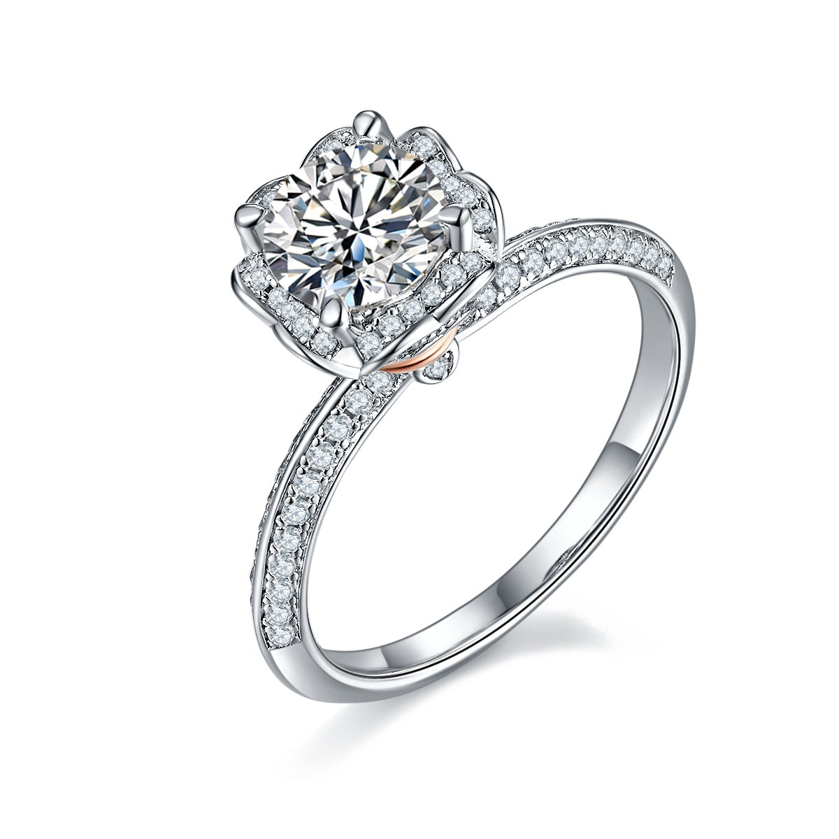 Shadow Notes Ring - Moissanite 1 Carat Silver