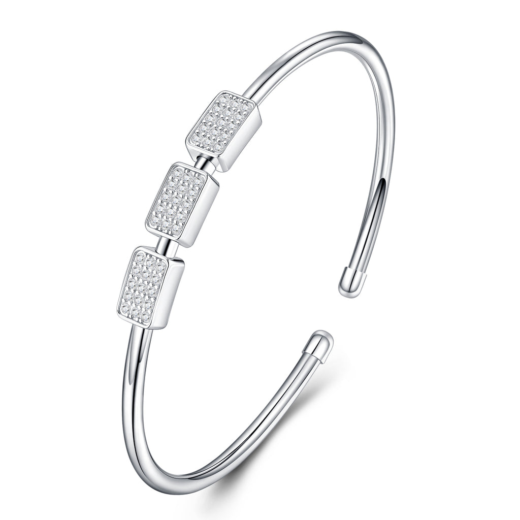 Satin Trace Moissanite Cuff S925 Silver