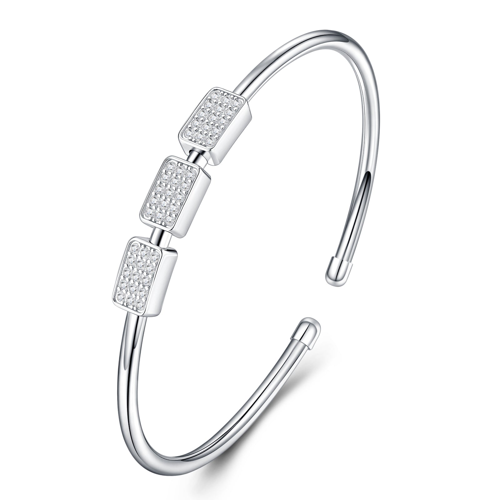 Satin Trace Moissanite Cuff S925 Silver