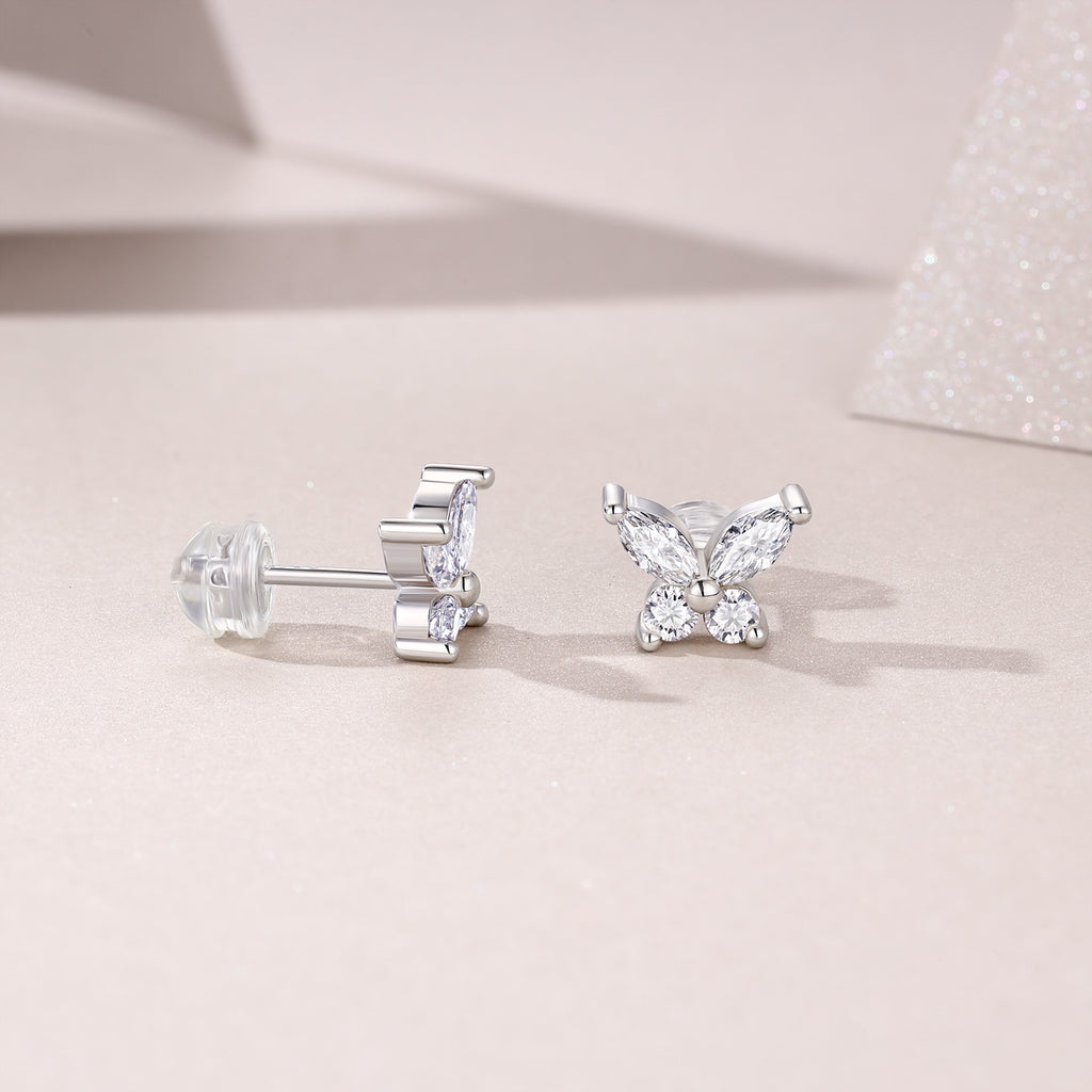 Celestial Butterfly Moissanite Stud Earrings