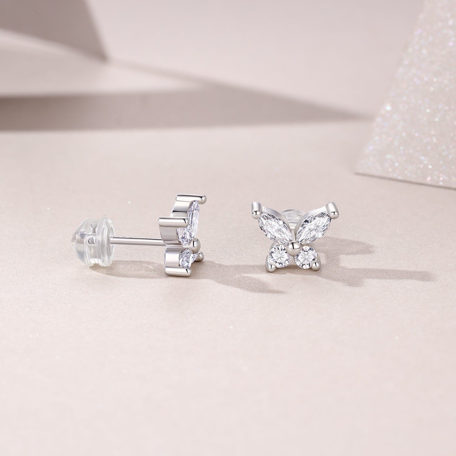 Celestial Butterfly Moissanite Stud Earrings