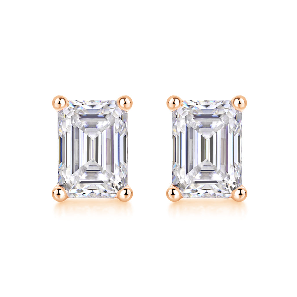 Canopus Moissanite Earrings - Octagonal 5x7mm