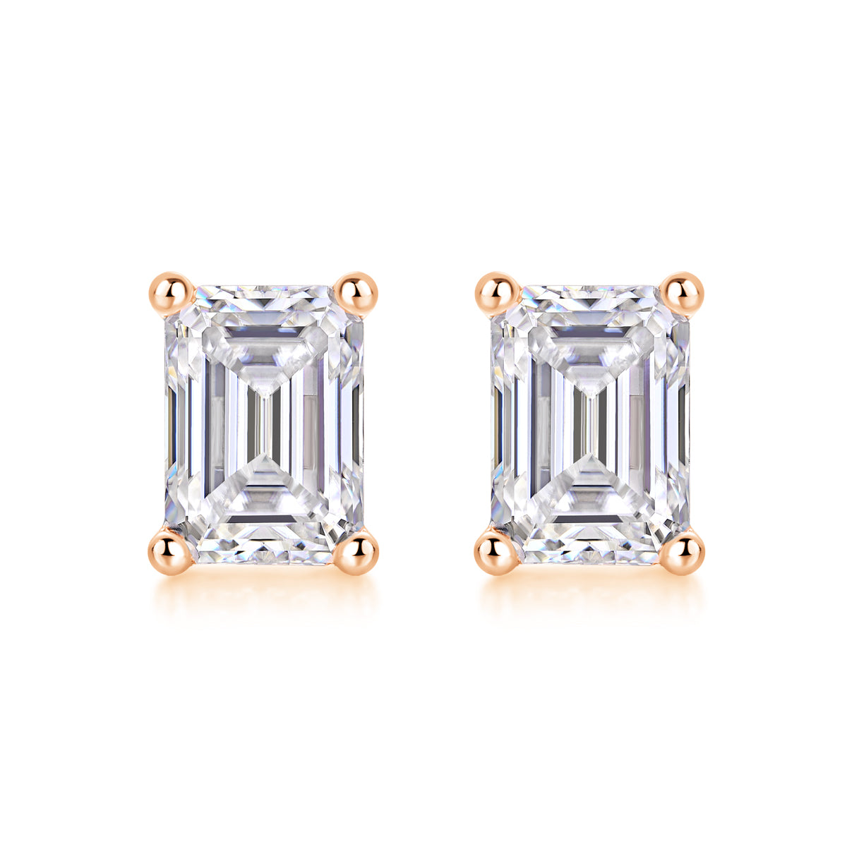 Canopus Moissanite Earrings - Octagonal 5x7mm