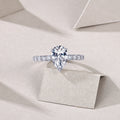 Moissanite Pear Water Drop Ring Silver