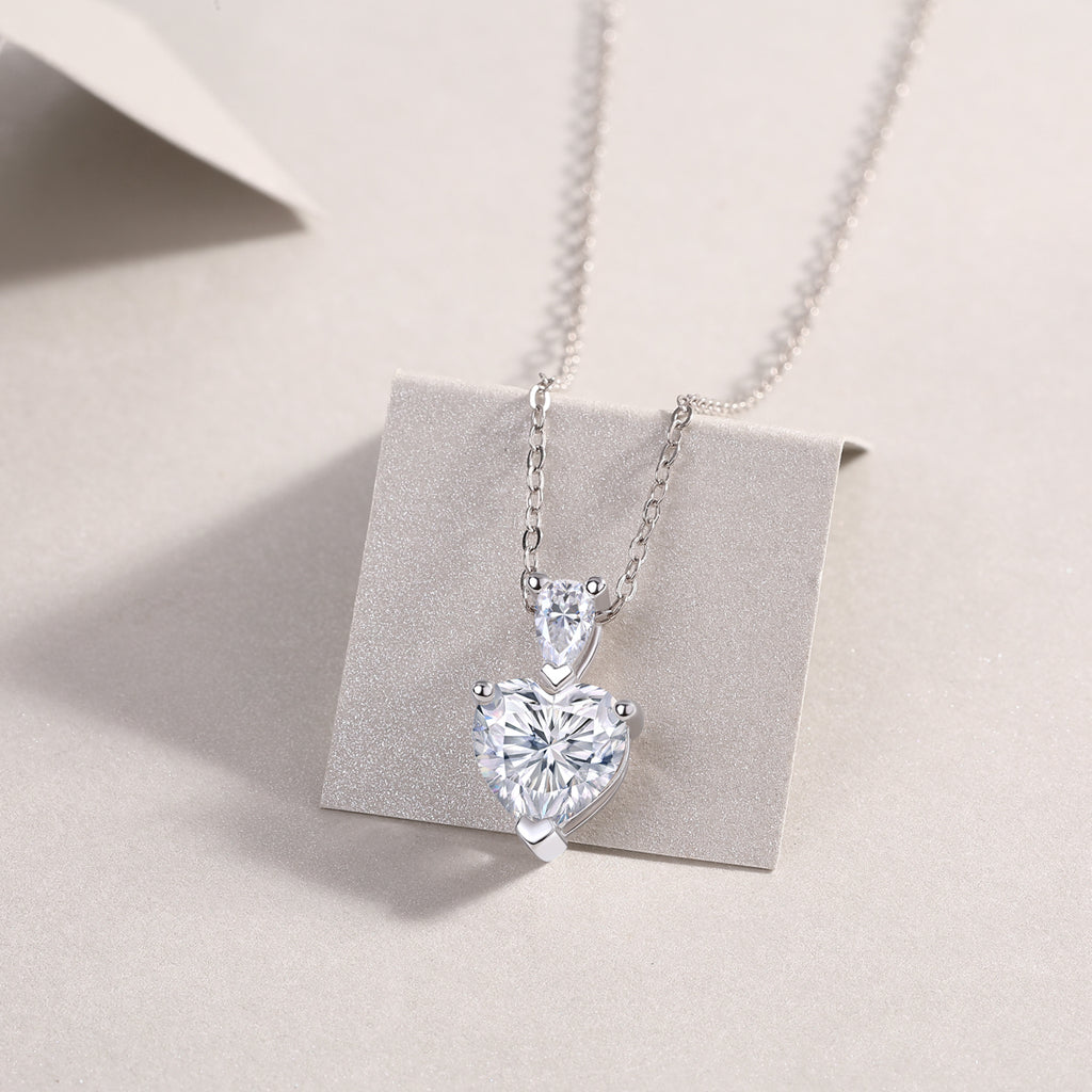 Love's Promise Moissanite Heart Necklace