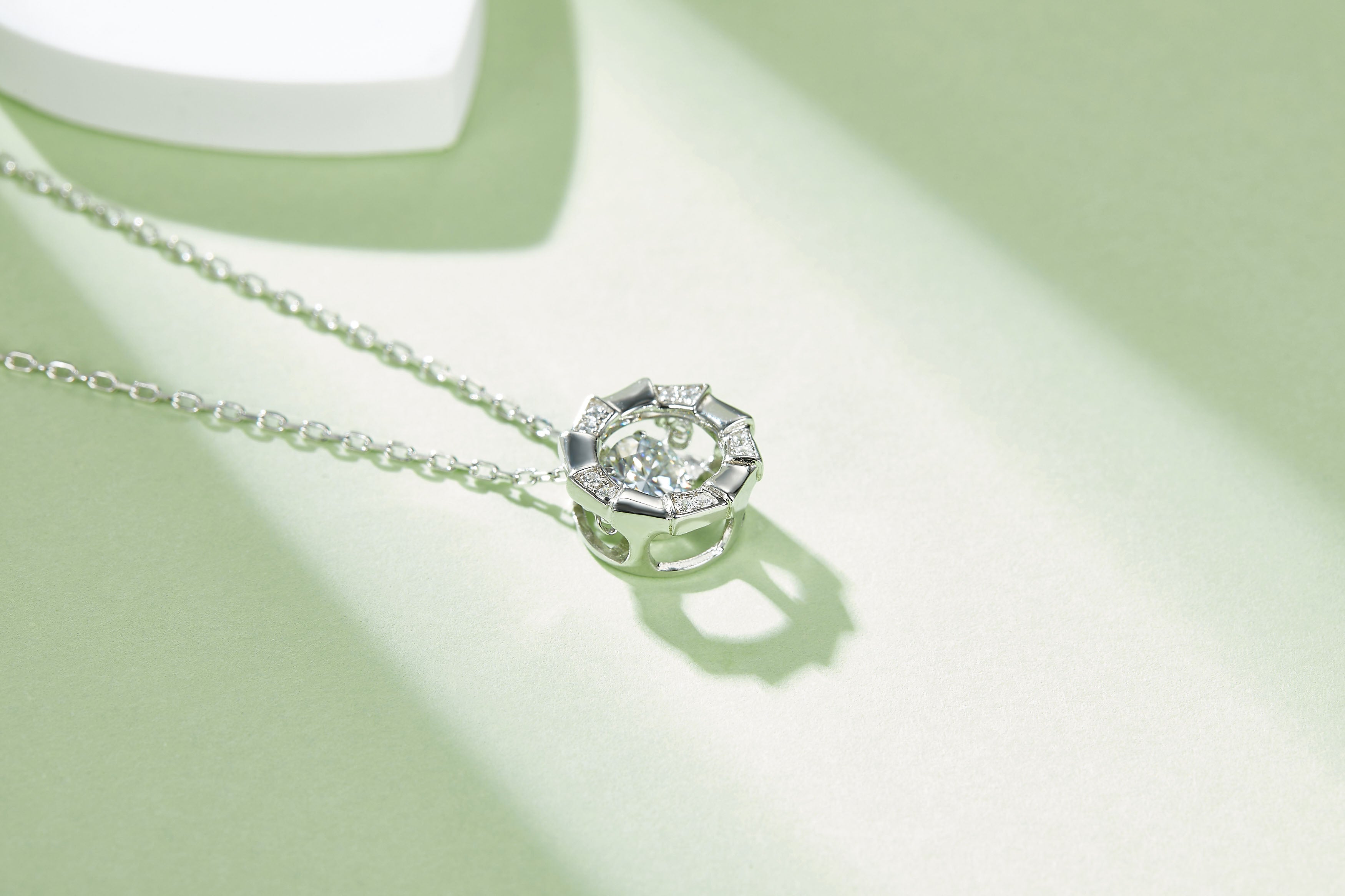 Exo-Planet Moissanite Necklace - 0.5ct Silver