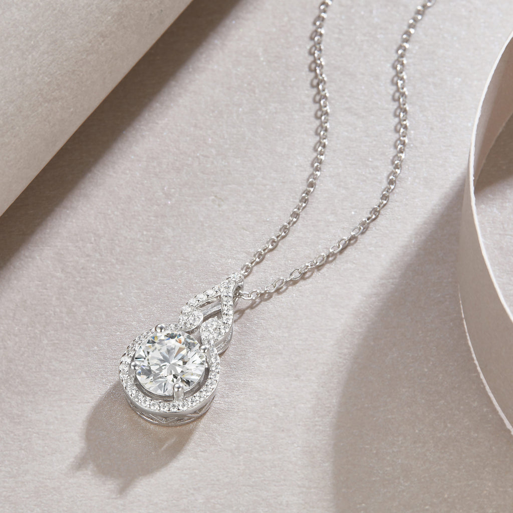 Future & Past Moissanite Necklace 2ct Platinum