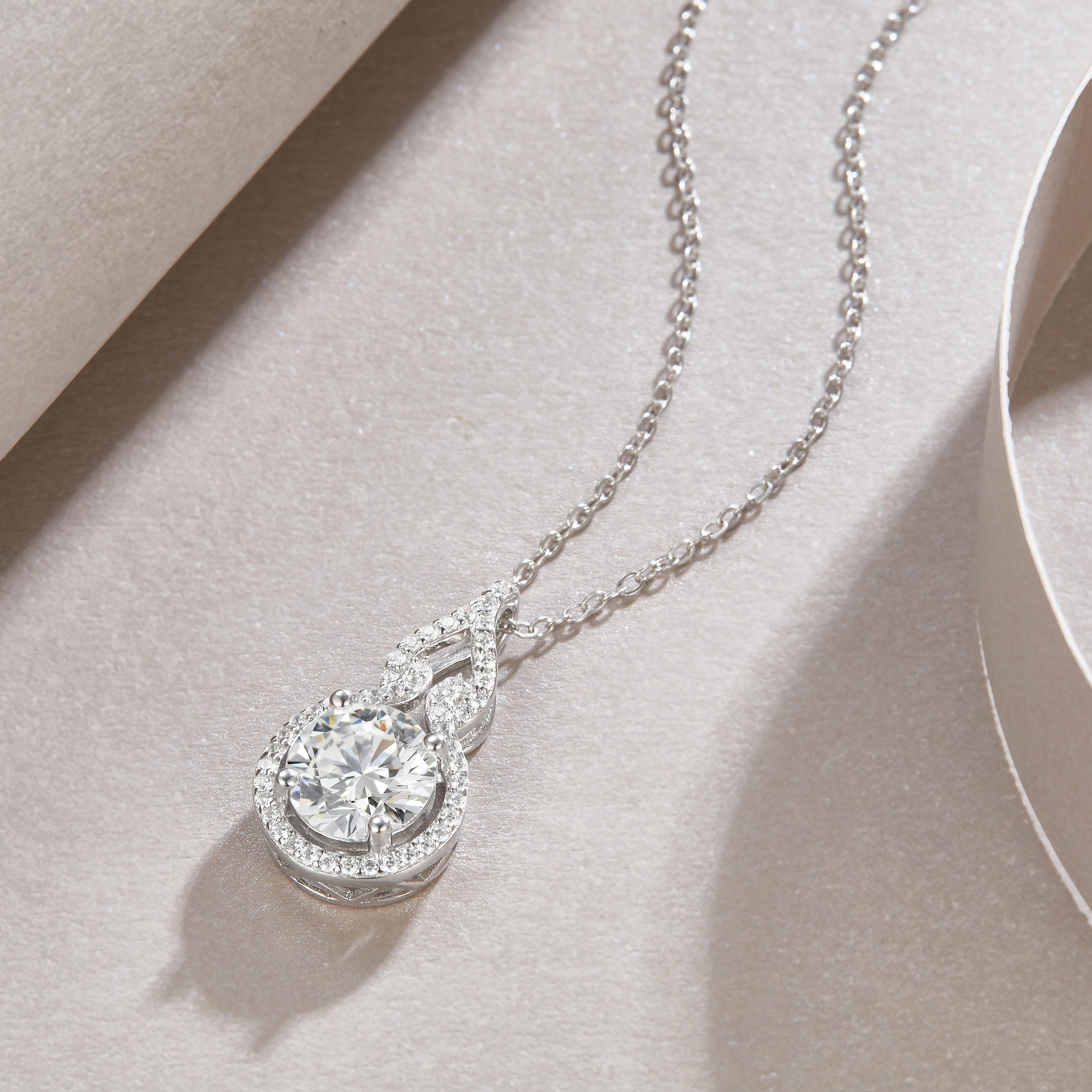 Future & Past Moissanite Necklace 2ct Platinum