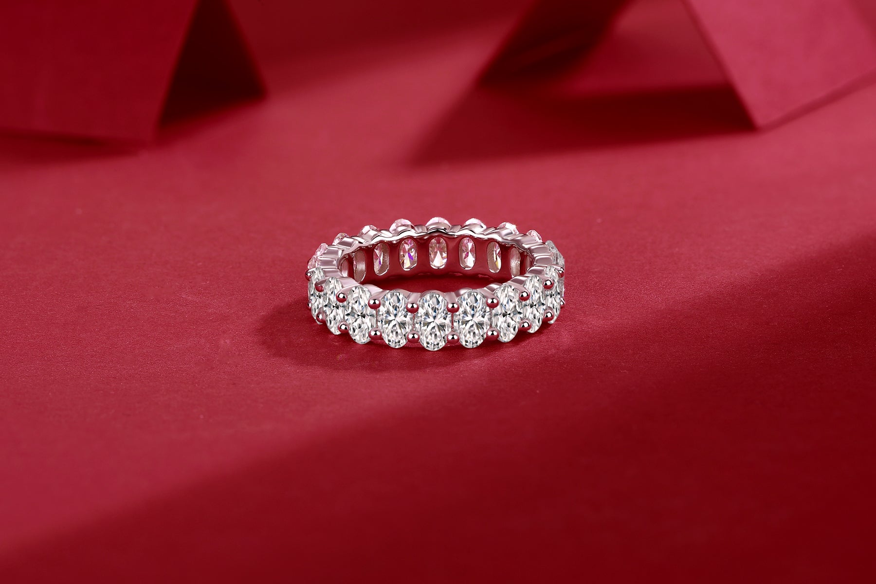 Equinox Line Ring Moissanite 3x5 S925 Silver