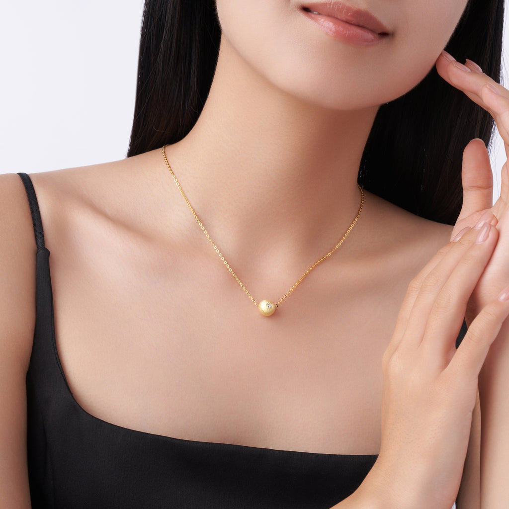 Rigil Kent Moissanite Necklace Gold-Plated 0.1ct
