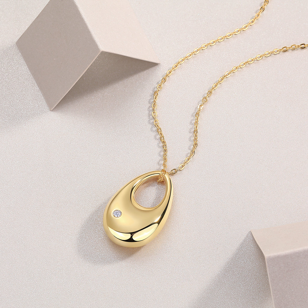 Golden Sky Cloud Moissanite Necklace