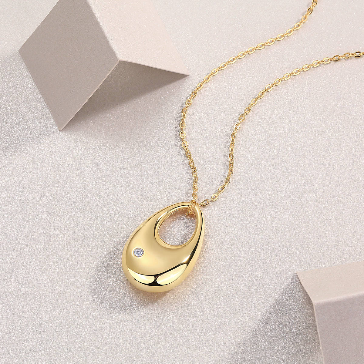 Golden Sky Cloud Moissanite Necklace