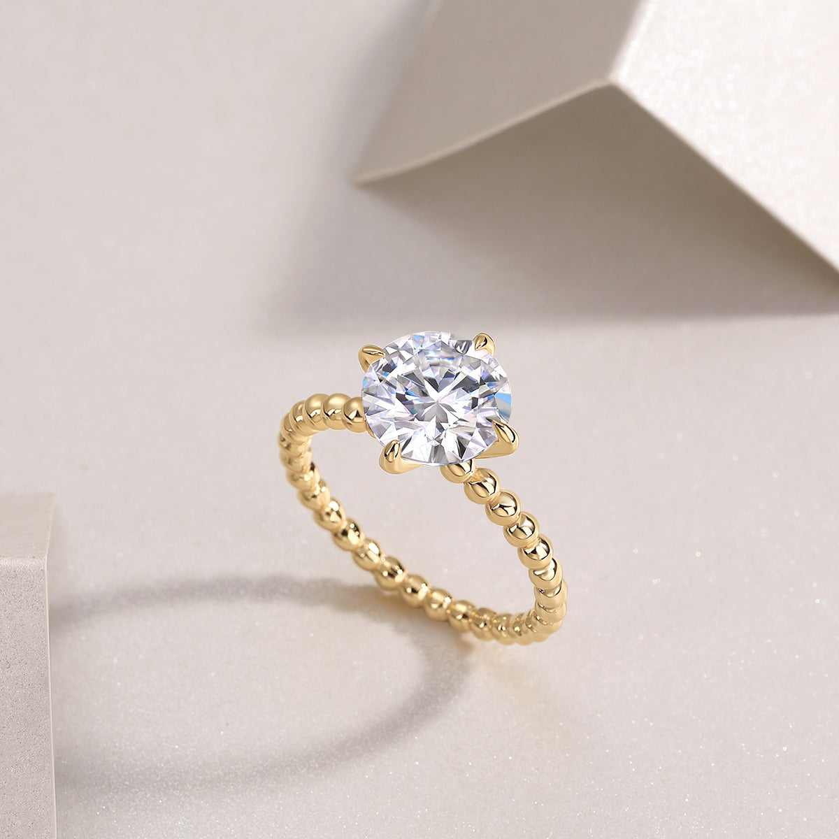 Orbital Path Moissanite Ring 3ct Gold