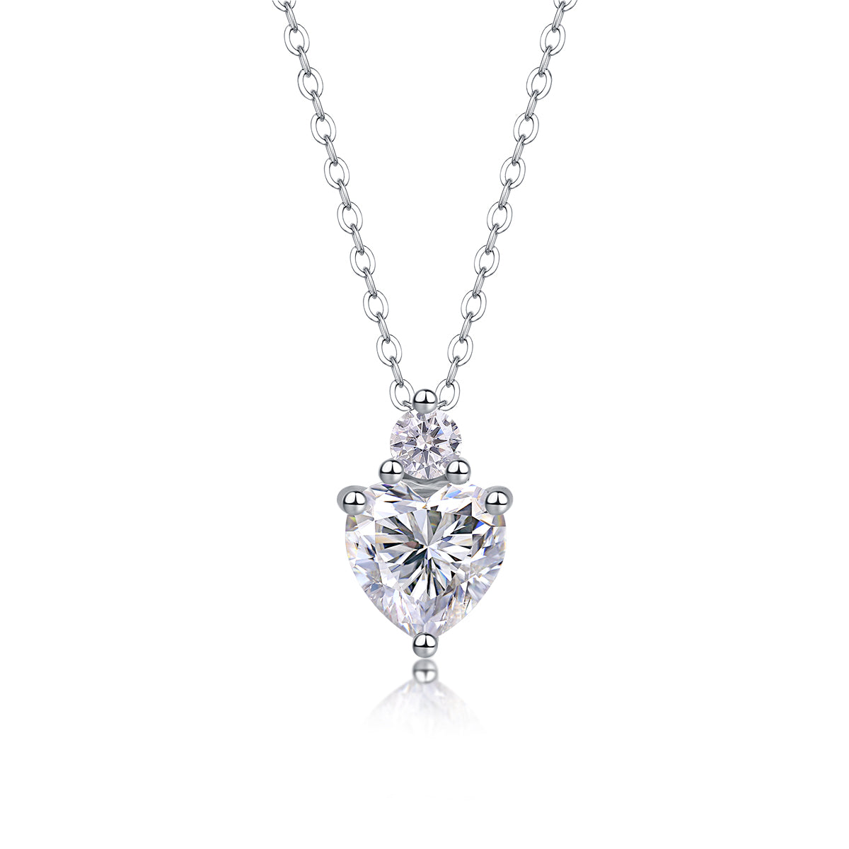 Ripple Phantom Moissanite Heart Necklace