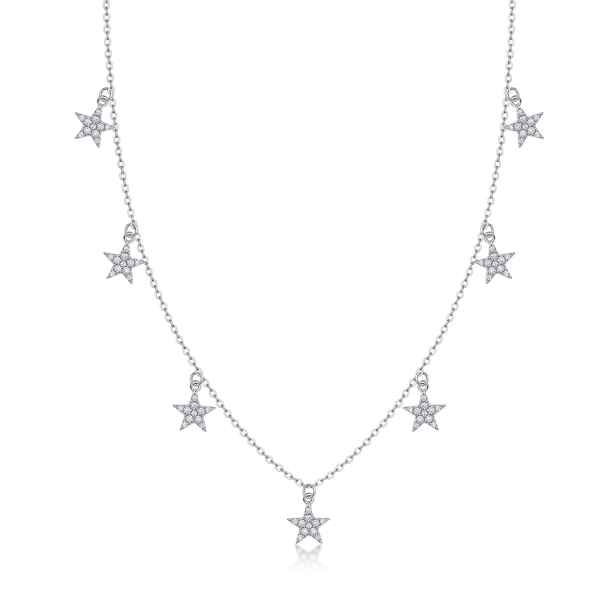 Star Love Necklace Moissanite Silver