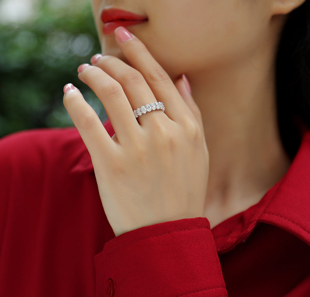 Equinox Line Ring Moissanite 3x5 S925 Silver