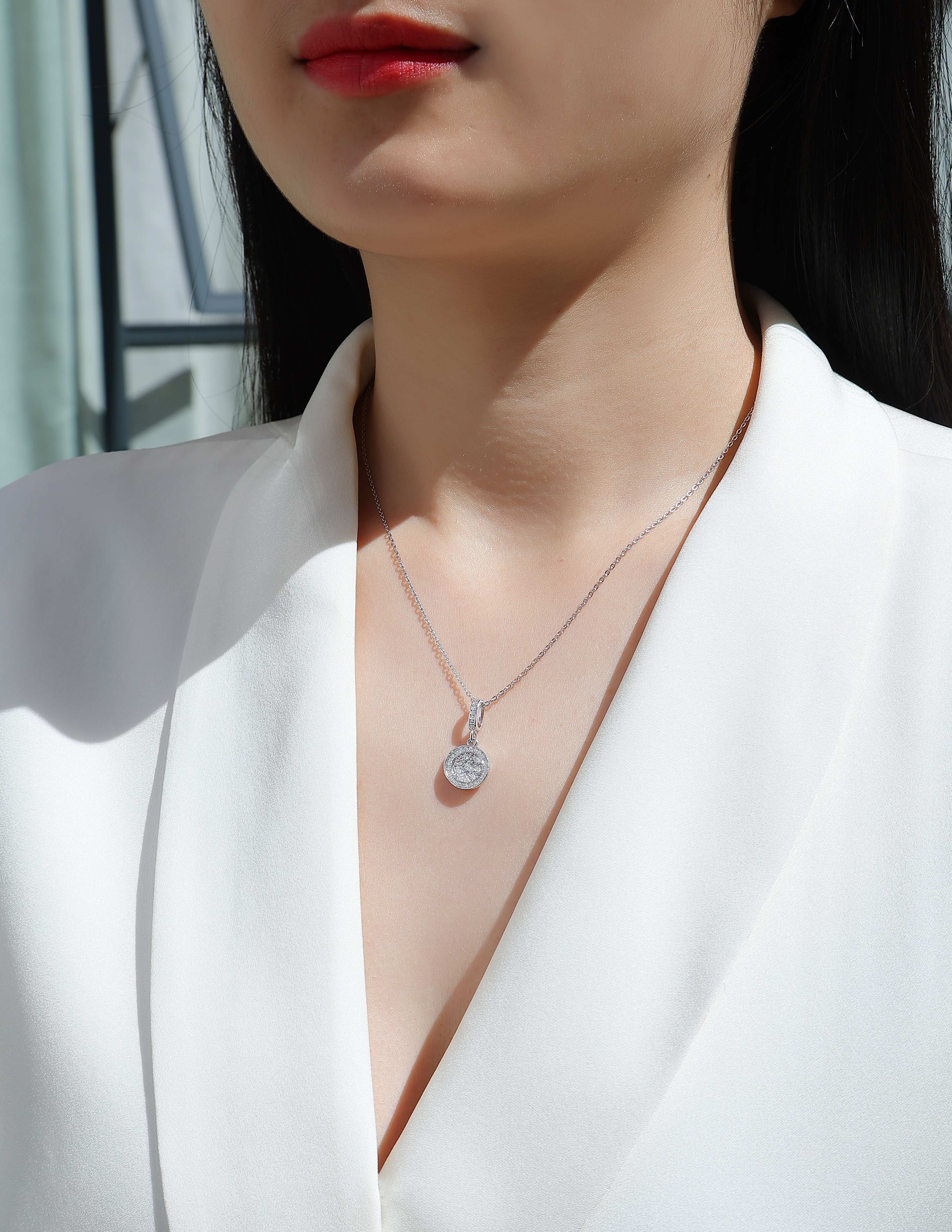 Becrux Moissanite Necklace - S925 Silver 40cm
