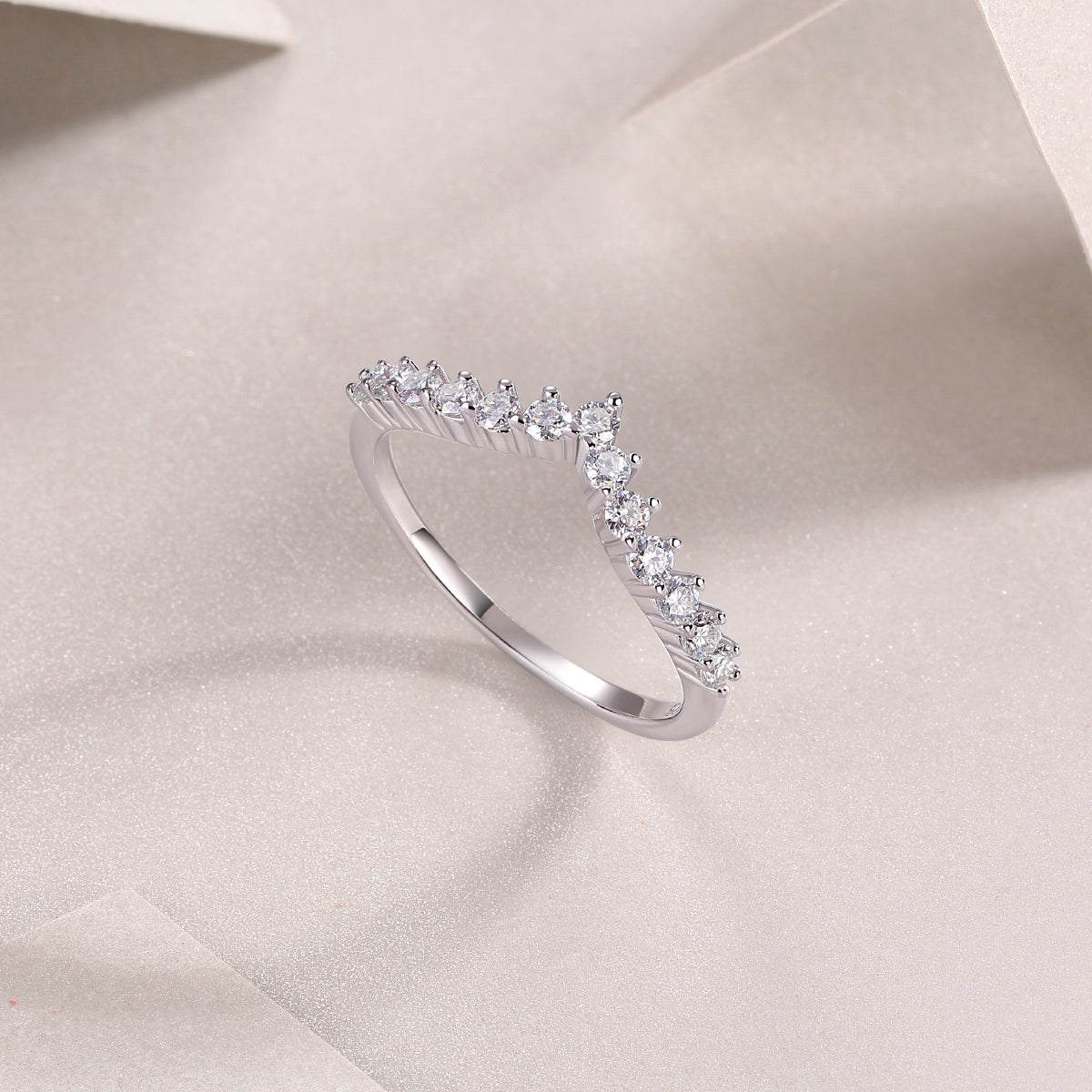 Regulus Crown Moissanite Ring Silver